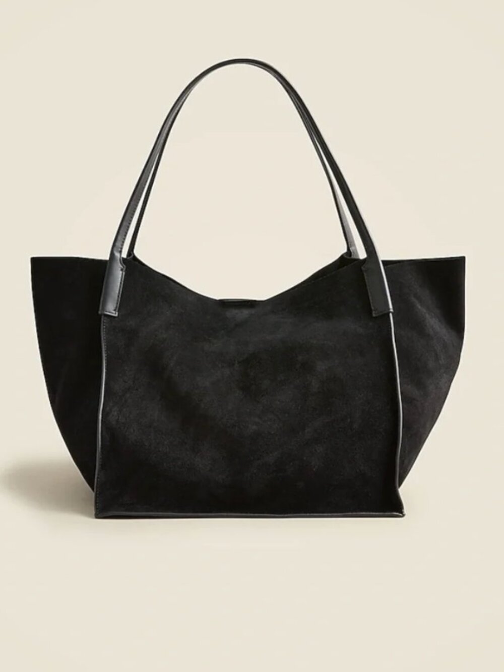 NWT J. Crew Black Suede Unstructured Berkeley Tote